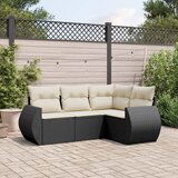 vidaXL 4-dijelni set vrtnih sofa od poliratana s jastucima crni | shoptok.hr
