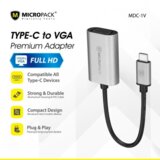  micropack usb-c to vga MDC-1V gy full hd 15 cm adapter silver | ePonuda.com