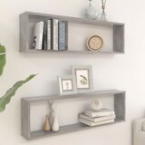  Stenske police kockaste 2 kosa betonsko sive 100x15x30 cm, (20765376) | Shoptok.si