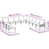 vidaXL Vrtna sedežna garnitura 11 pcs Antracitna Jeklo | Shoptok.si