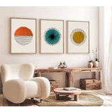 Wallity Huhu12 - 30 x 40 multicolor decorative framed mdf painting (3 pieces) Cene