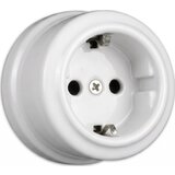  Elhard - Zidna keramička retro utičnica za domaćinstvo sa ramom SCHUKO 230V bela | Eponuda.com