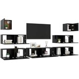  Komplet TV omaric 7-delni črna iverna plošča, (20730696) | Shoptok.si