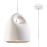Nice Lamps Bela viseča svetilka s keramičnim senčnikom ø 25 cm Sativa – Cene