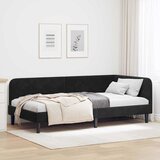  Kutni okvir kreveta Crna 90 x 200 cm Baršun | shoptok.hr
