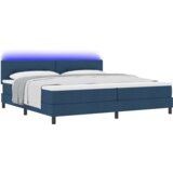 vidaXL Box Spring Postelja z Blazino in LED Modra 200x200 cm Tekstila, (22067058) | Shoptok.si