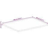 Stolna ploča sa živim rubom 100x80x2,5cm od masivnog drva manga | shoptok.hr
