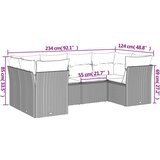  6-dijelni set vrtnih sofa od poliratana s jastucima smeđi | shoptok.hr