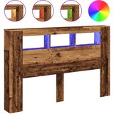 Maison Chic led posteljno vzglavje - vzglavna omarica - nočna omarica starinski les 160x18,5x103,5 cm inž. les, (21711494) Cene