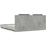  Posteljni okvir z vzglavjem in LED betonsko siv 200x200 cm | Shoptok.si
