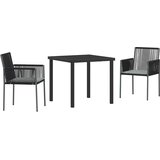  Vrtni set za objed 3 pcs Crna PE ratan | Eponuda.com