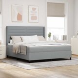  Krevet s opruga kutije Svijetlo siva 200 x 180 cm tkanina Slike