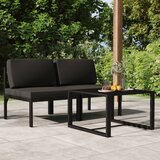 The Living Store Vrtna sedežna garnitura 3-delna z blazinami aluminij antracit - Vrtna Sedežna Garnitura, (21468176) | Shoptok.si
