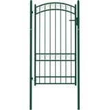 vidaXL vrata za ogradu s lučnim vrhom čelična 100 x 175 cm zelena | shoptok.hr