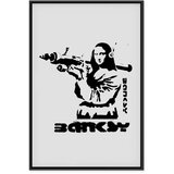  Slika - Contrast Duel (1-part) - Banksy on Mural with Mona Lisa 80x120 U crnom drvenom okviru | shoptok.hr
