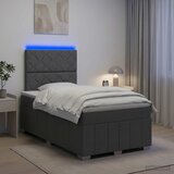  LED okvir za krevet s madracem Tamnosiva 120 x 190 cm Tkanina | shoptok.hr
