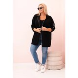 Kesi Włoski Women's butter-colored sweatshirt with decorative sleeves black | Shoptok.si