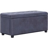 The Living Store Tabure s prostorom za shranjevanje 87,5 cm sivo umetno usnje - Tabure S Prostorom Za Shranjevanje, (21486066) Cene