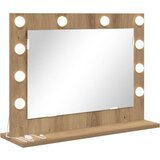 vidaXL Ogledalo za ličila Umetni hrast Inženirski les 60 x 45 x 18 cm | Shoptok.si