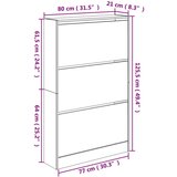vidaXL omarica za čevlje sonoma hrast 80x21x125,5 cm inženirski les | Shoptok.si