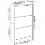 vidaXL ormarić za cipele boja hrasta 80x21x125 5 cm konstruirano drvo | shoptok.hr