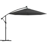  Previsni senčnik LED luči in kovinski drog 300 cm antracit, (20611083) | Shoptok.si