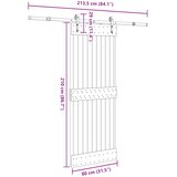  Klizna vrata NARVIK Prirodna i crna 80 x 210 cm (213,5 cm) | shoptok.hr