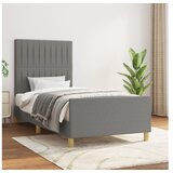  Za krevet s uzglavljem tamnosivi 90x200 cm od tkanine | shoptok.hr