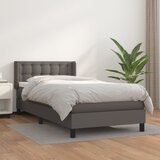 The Living Store Box spring postelja z vzmetnico siva 80x200 cm umetno usnje - Box Spring Postelja, (21516383) Cene