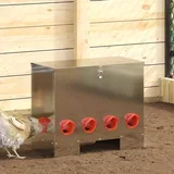 Hranilnik za piščance 2 pcs srebrna 60,5 x 29 x 51 cm