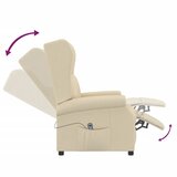  Električni naslonjač od tkanine s krilnim naslonom krem | shoptok.hr
