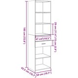  Visoka komoda bijela 50x42,5x185 cm od konstruiranog drva | shoptok.hr