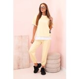 Kesi Włoski Women's butter set with short sleeves and pants yellow | Shoptok.si