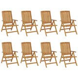 vidaXL Nagibne vrtne stolice s jastucima 8 kom od masivne tikovine | shoptok.hr