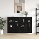 vidaXL Ormarčići montirani na zid 2 pcs Crni hrast 69.5 x 34 x 90 cm Cijene