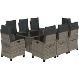  9-dijelni vrtni blagovaonski set sivi od poliratana | shoptok.hr