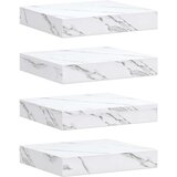  Polica na zidu Zidne 4 pcs Bijeli mramor 23 x 23,5 x 4 cm | Eponuda.ba