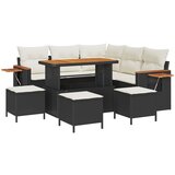 vidaXL 9-dijelni set vrtnih sofa s jastučićima crna poli ratan akacija, 4-dijelni set za blagovanje u vrtu s jastučićima crna poli ratan akacija Cijene