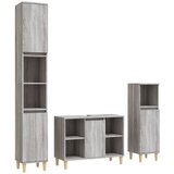  3-dijelni set kupaonskog namještaja siva boja hrasta drveni | shoptok.hr