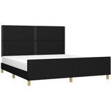  Okvir za krevet s uzglavljem crni 180 x 200 cm od tkanine | shoptok.hr
