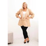 Kesi Włoski Elegant Plus Size women's blazer camel | shoptok.hr