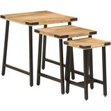  The Living Store Komplet klubskih mizic 3 kosi trden mangov les - Komplet Klubskih Mizic, (21444078) | Shoptok.si