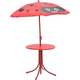  3-dijelni dječji vrtni vistro set sa suncobranom crveni | shoptok.hr