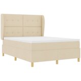  Krevet s opruga kutije s uzglavljem Krema 200 x 140 cm tkanina | shoptok.hr