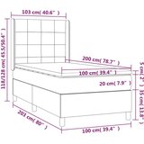  Box spring postelja z vzmetnico LED taupe 100x200 cm blago, (20900572) | Shoptok.si