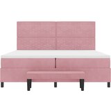  Krevet s opruga kutije s madracem Ružičasta 200 x 200 cm Baršun | shoptok.hr