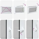 vidaXL Kletno okno "RISOR" 90x70 cm vrtljivo-nagibno DIN levo belo | Shoptok.si