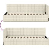 vidaXL Kotna postelja z vzglavjem krema 80 x 200 cm Žamet | Shoptok.si