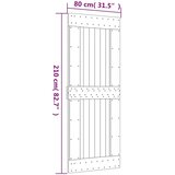  Klizna vrata 80 x 210 cm Čvrsta borovina (neobrađena) | shoptok.hr