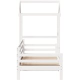  Dnevni krevet s krovom bez madraca bijeli 80x200cm masivno drvo | shoptok.hr